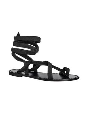 Aqua Yasmin Black Wrap-Around Gladiator Sandals 8, 8.5 New in Box